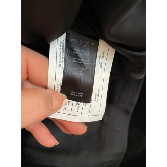 Rag & Bone / Jean Mercer Jacket Black Velvet Motorcycle Biker Zipper Collar S - Picture 10 of 13